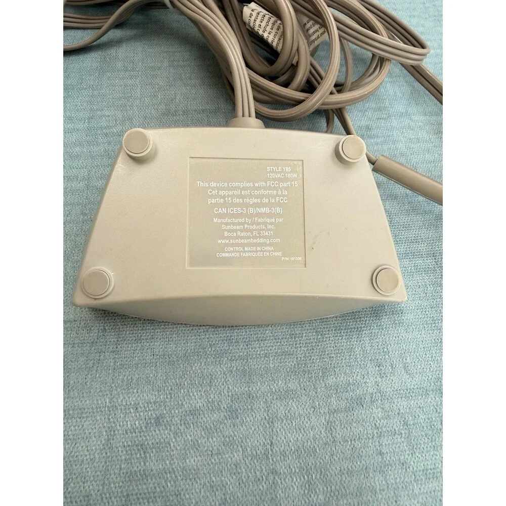 Holmes Sunbeam Style Y85 3-Prong Electric Blanket Cord Works